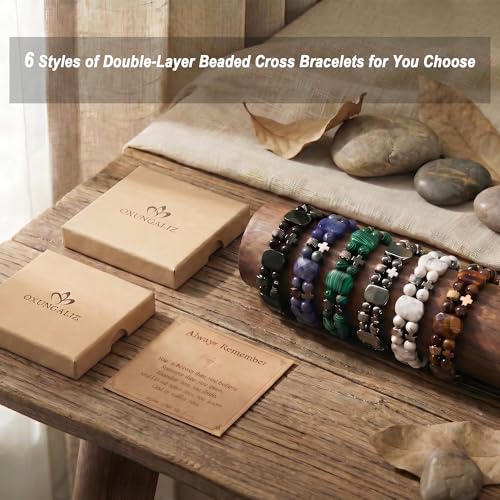 Pulsera Cruz para Hombre con Piedras Naturales miniatura 6