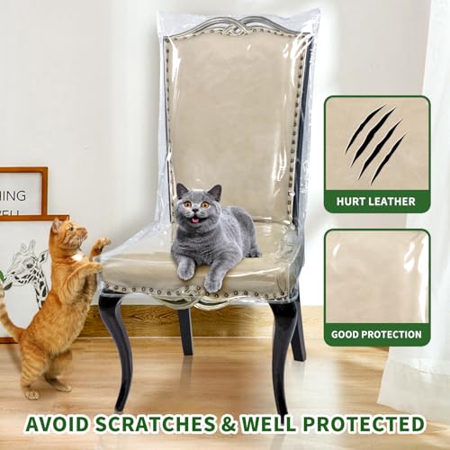 Huirogn DINING CHAIR COVER S Crystal Clear Pvc Seat Protector For Dining Room Chair With Backrest Waterproof Chair Slipcovers thumb #2