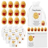 Huwena 25 Set Inspirational Gift I Believe in You Resin Realistic Potato Organza Bag Positive Hug Tiny Potato Funny Christmas Card Emotional Favor for Coworker Employee Medical Assistant (Heart)