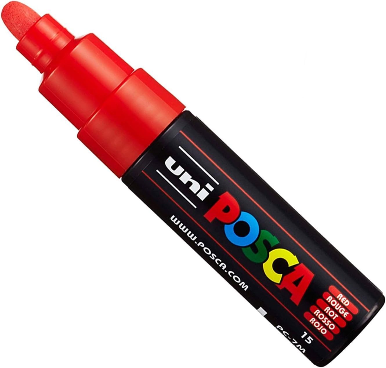 Posca Uni PC-7M Paint Marker Art Pens - Large Bullet Nib 4.5-5.5mm - 15 Colours - New for 2017 - Red