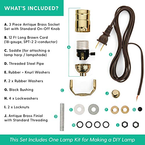 Lampmaking Kit Electrical Wiring Kit to Make or Refurbish Lamps