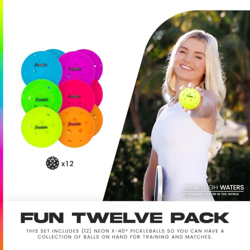 Image of Franklin Sports X-40 USAPA Approved Tournament Pickleballs - 12 Pack - Neon