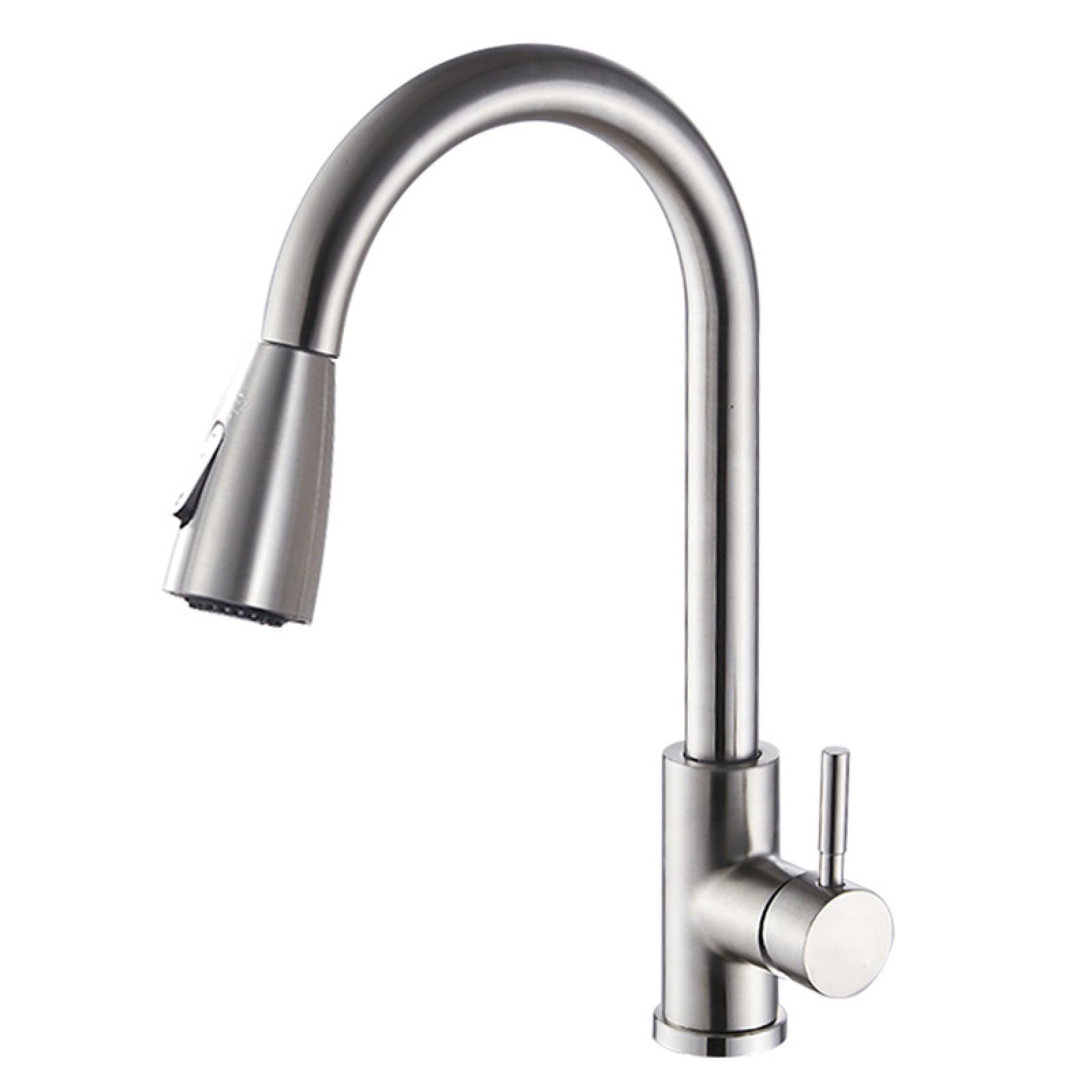 Fanjubei Brushed 304 Stainless Steel Kitchen Hot And Cold Pull-Out Sink Faucet