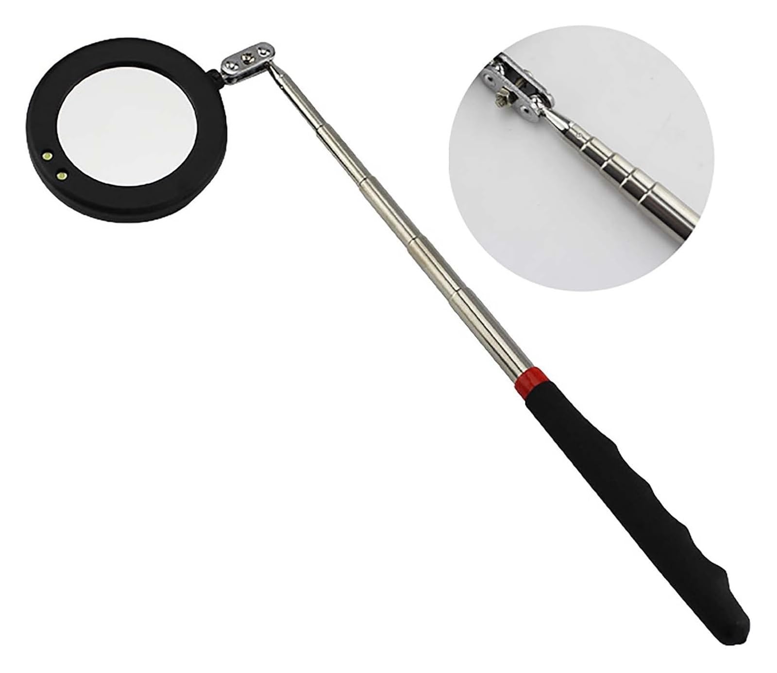 YNIYUJKL Under Vehicle Inspection Mirror, Telescoping Led Lighted Inspection Mirror Swivel Extra Viewing Universal Tools