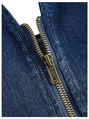 Floerns Women's Y2k Denim Halter Tops Backless Sleeveless Zipper Club Jean Crop Top3