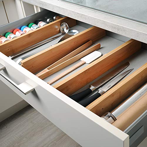 KESPER 1707413 Ladeverdeler, verpakking van 4 stuks, in lengte verstelbaar van 44 tot 56,3 cm, bruin - Image 7