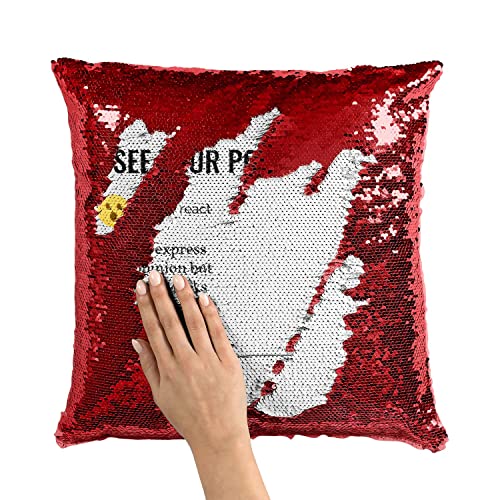 Coussin Sequin Paillettes Rouge Work Office Email décoratif et drôle