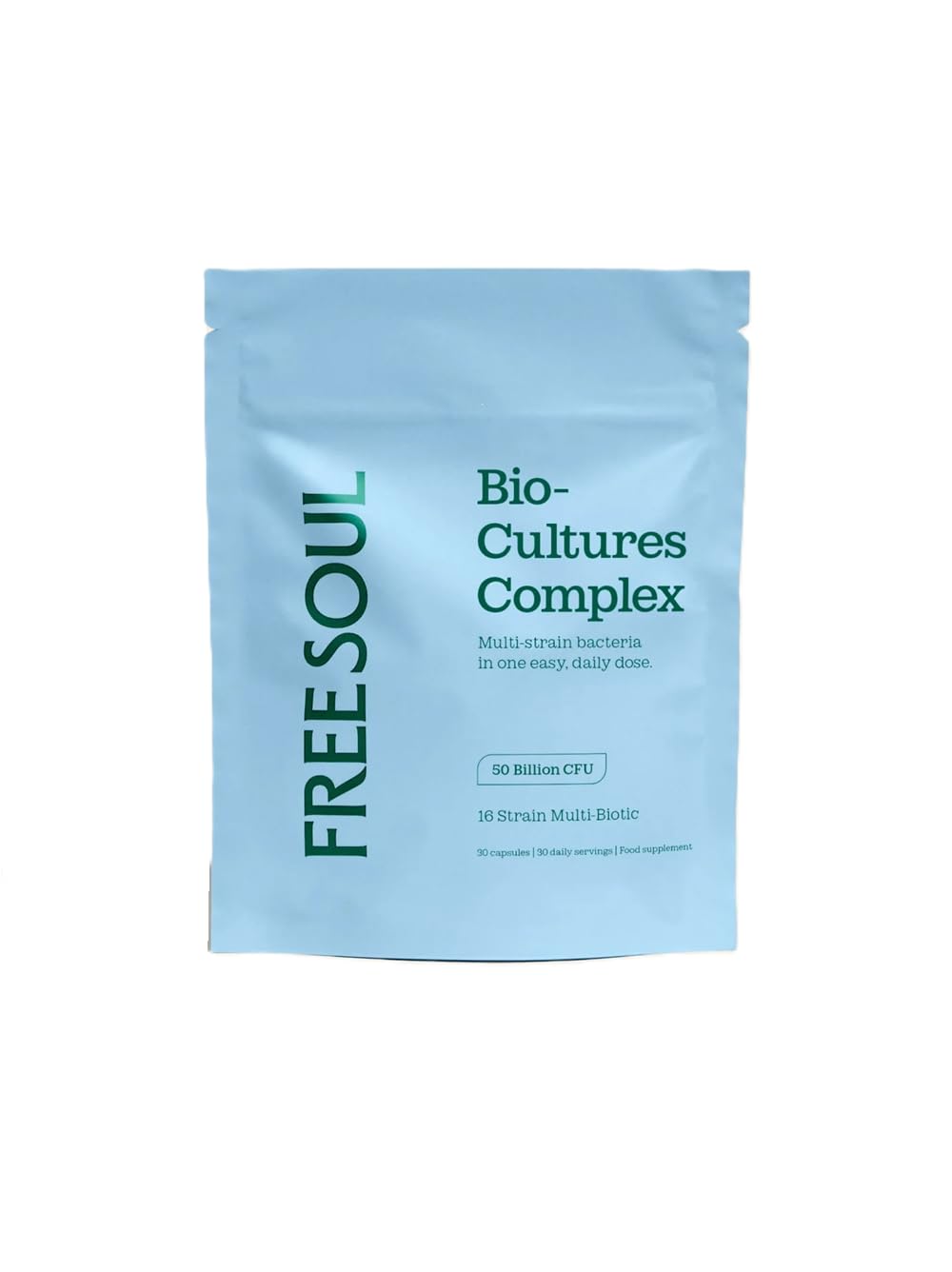 50 Billion CFU Pro Bio Cultures Complex with 16 Live Strains | Advanced Single Capsule Serving with Multi Strain Formula | Vegan Digestive Enzyme Supplement for Gut Health | 30 Capsules