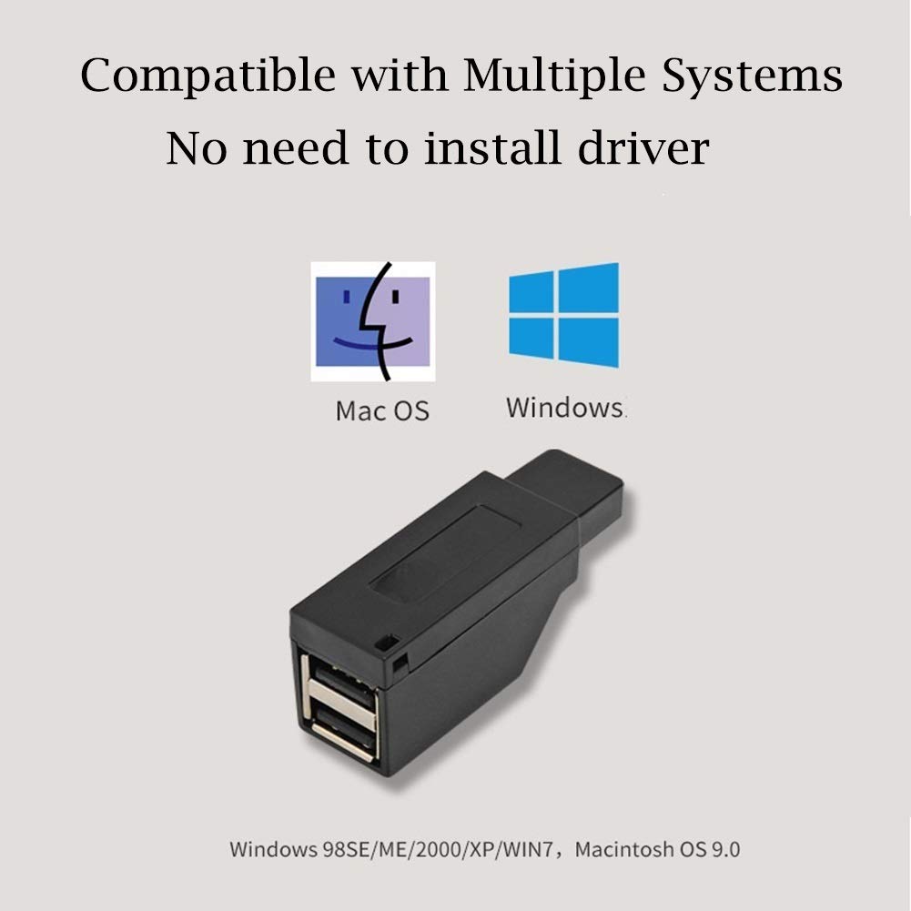 3-portowy koncentrator danych USB 3.0/2.0, 2 x USB 2.0, 1 x USB 3.0, mini, przenośny, szybki rozdzielacz USB, transfer koncentratora, kompatybilny z PC, notebookiem, laptopem, komputerem, Mac Linux Windows