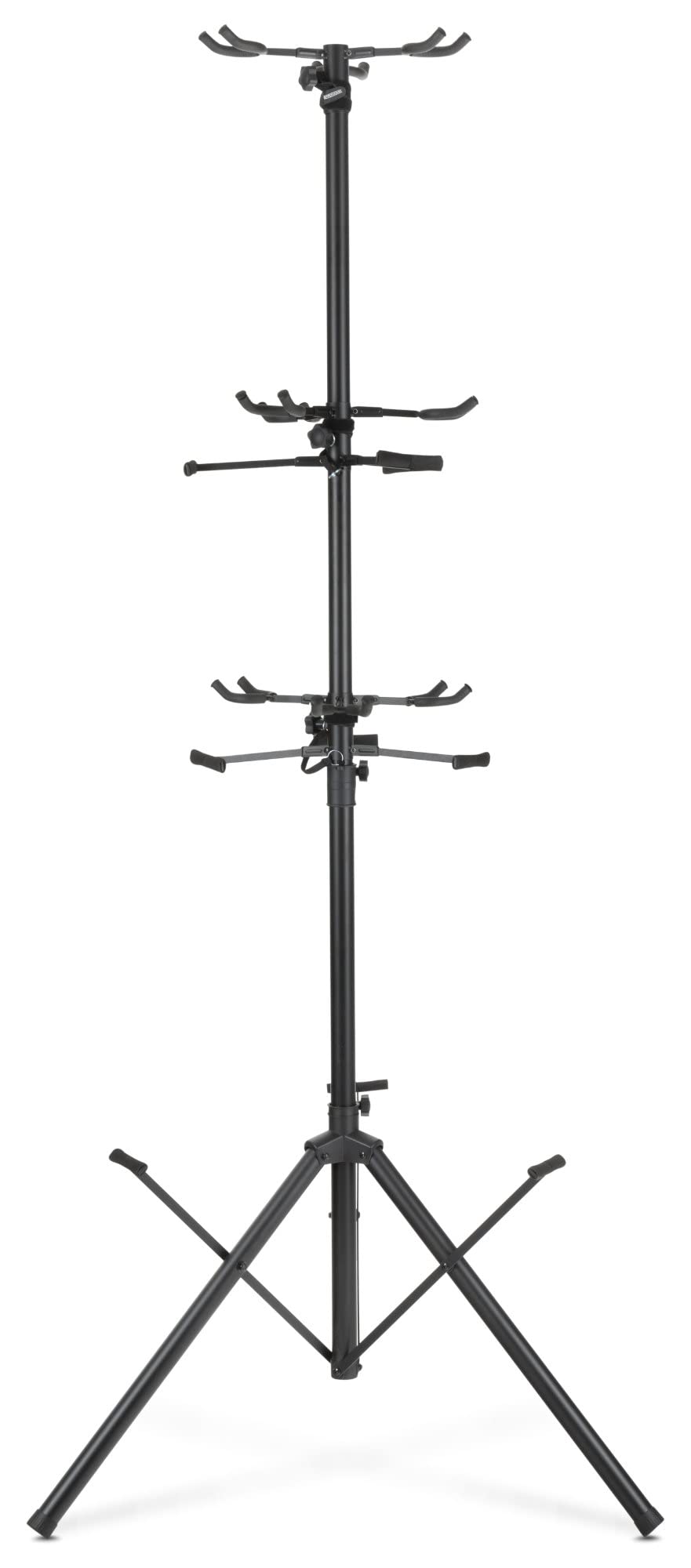 Pronomic GTT-009 Multi Gitarrenständer für bis zu 9 Instrumente - Gitarren, Bässe, Ukulelen und andere Saiteninstrumente - Klappbar mit Transportsicherung - Für Proberaum, Bühne oder Wohnzimmer