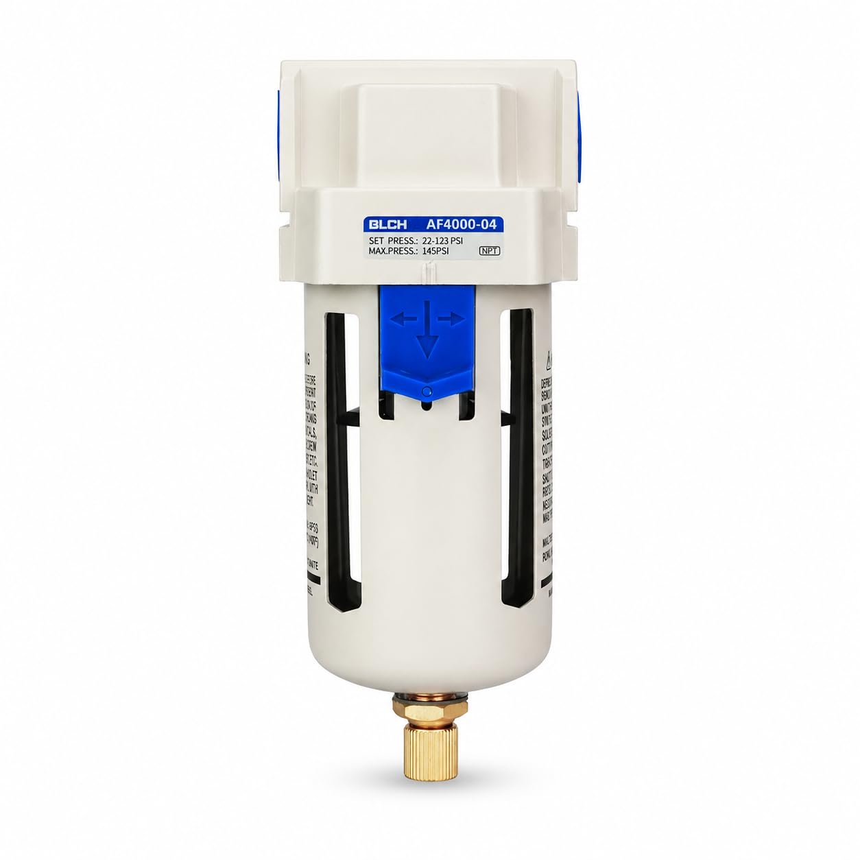 BLCH 1/2" NPT Air Line Dryer - Air Dryer for Compressor,Compressed Air Dryer Air Drying System AF4000-04 Manual Drain Poly Bowl 0-160 PSI 5μm