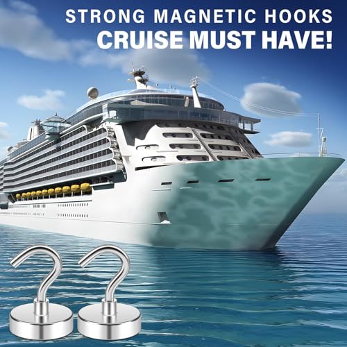 Image of FINDMAG 10 Pack Cruise Magnetic Hooks, 50LB+ Magnet Hooks, Silver