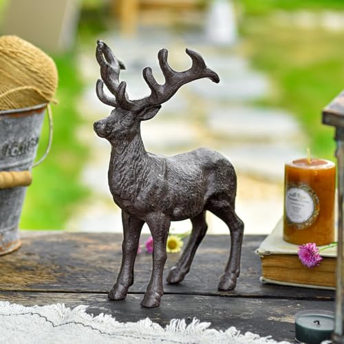 Estatua de ciervo de hierro fundido Sungmor miniatura 2