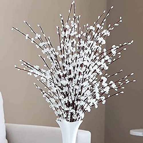 Lot de 10 fleurs artificielles de jasmin - 76,2 cm de long - Fleurs artificielles blanches pour décoration, remplissage de vase pour hôtel, maison, bureau,...