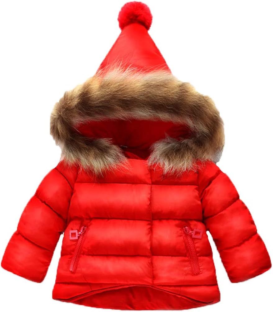 Mallimoda Baby Boys Girls Down Jacket Toddler Winter Warm Puffer Down Coat Cotton Hooded Fur Snowsuit : Clothing, Shoes & Jewelry