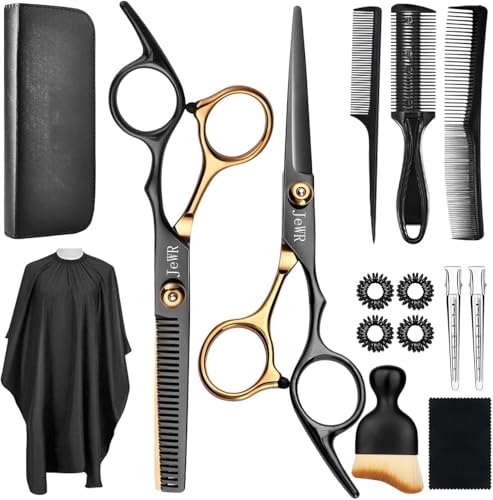 Hairdressing Scissors 15 Pcs Thinning Scissors Kit Professional Hairdressing Kit with Protective Case Extra Sharp and Precise for Hair and Beard for Hairdresser/Hairdresser/Beard