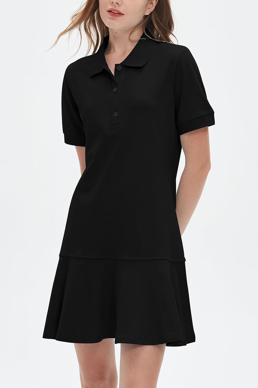 Ladyful Women's Polo Dress Short Sleeve Ruffle Hem Flowy Summer Golf Tennis Athletic Mini Dress - Image 5