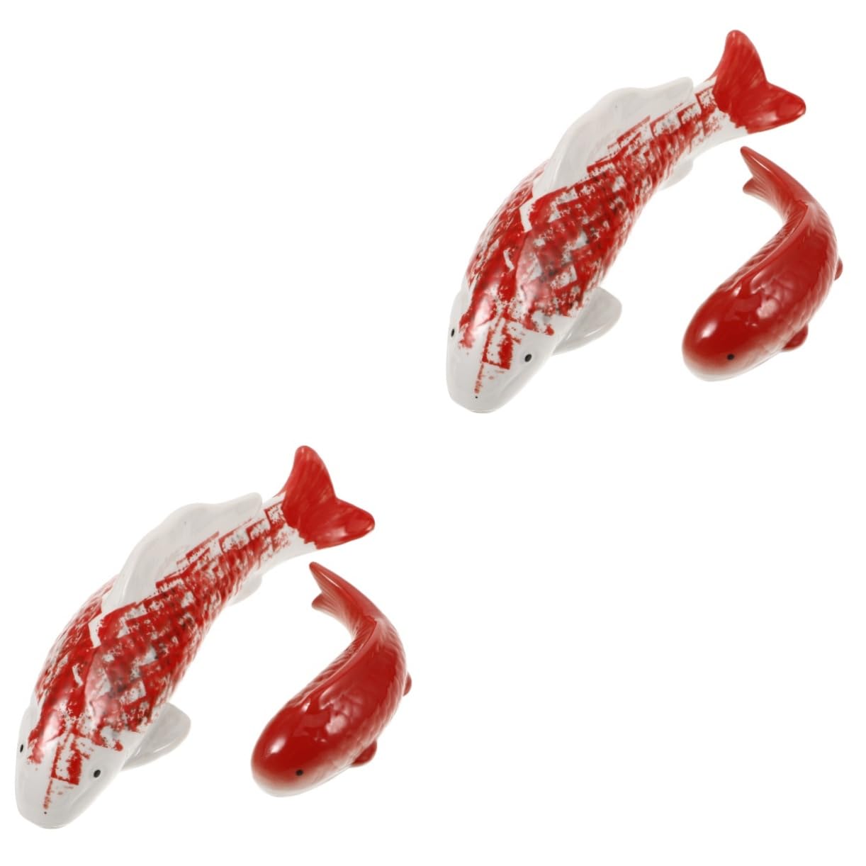 Kisangel 4 Pièces Ornement De Poisson Rouge en Céramique Aquarium Poisson Flottant Animaux Flottants Artificiels Artisanat sous-Marin D'aquarium Bateau sous-Marin D'aquarium Animal