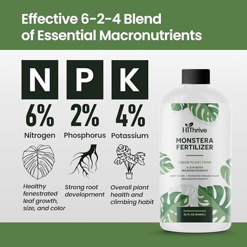 32oz Monstera Plant Food - Makes 192 Gallons of Monstera Fertilizer Indoor & Outdoor Use, Liquid Monstera Plant Fertilizer for Monstera Obliqua, Deliciosa & More, 6-2-4 NPK for Healthy Growth & Leaves - Image 4