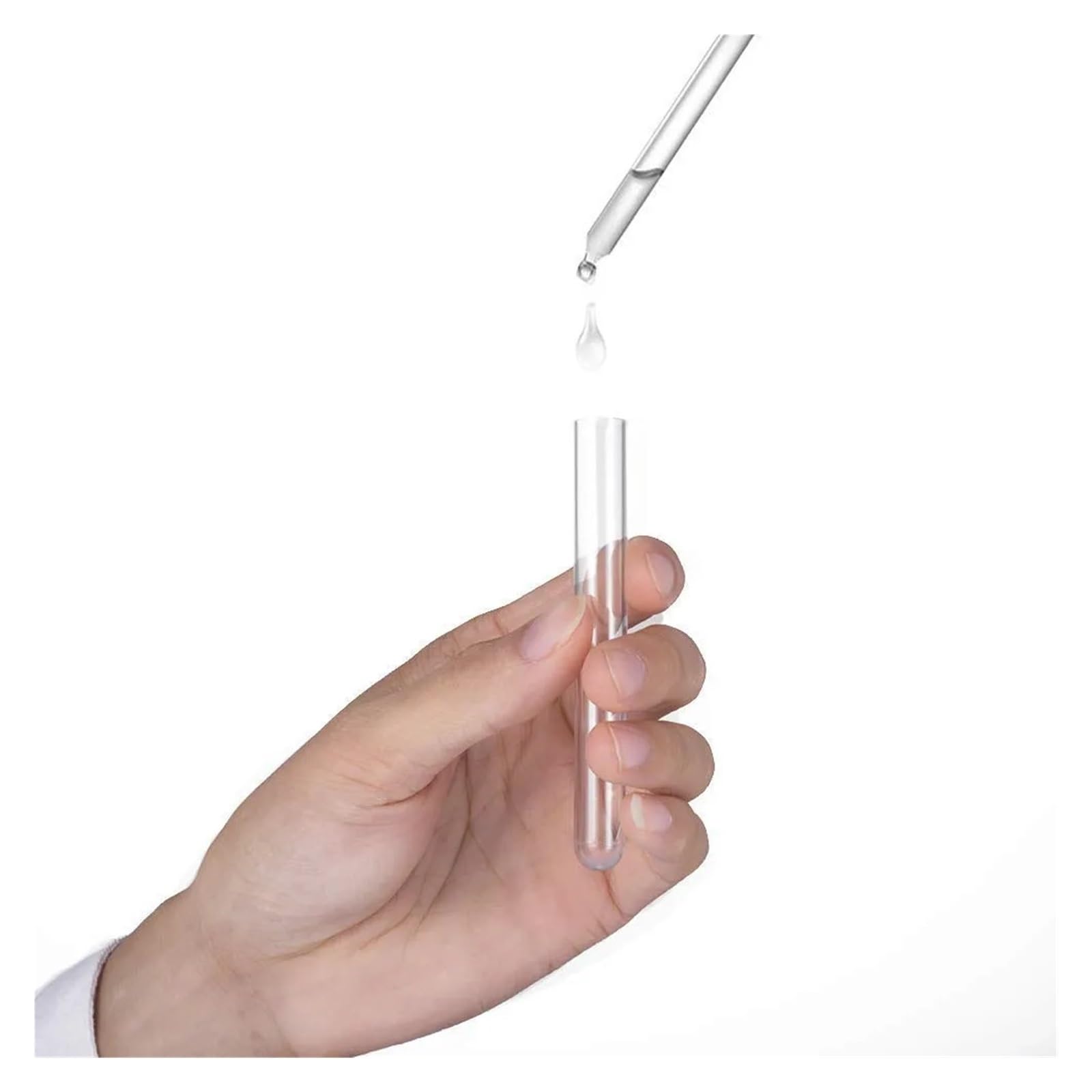 yingyingjia 200 Szt. Probówek Testowych, Przezroczyste Plastikowe Probówki Testowe Z Zatyczkami, 16 X 100 Mm (10 Ml), Probówki Laboratoryjne Do Eksperymentów Naukowych, Rozmnażanie Roślin