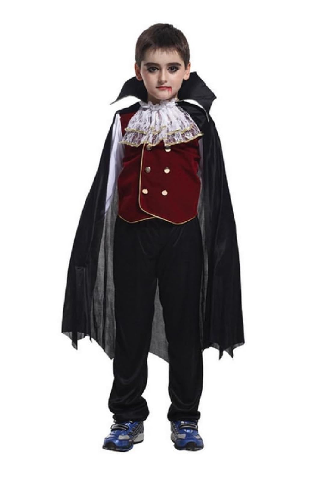 Rozmiar XL - 8 - 9 lat - kostium - przebranie - karnawał - Halloween - wampir - dracula - czarny kolor - dziecko