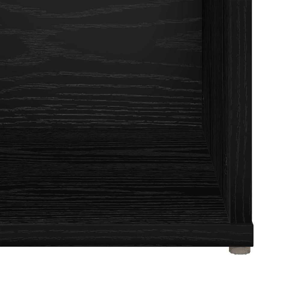 TV-Schrank-Set Schwarz Eichen-Optik, Holzwerkstoff, Modernes Media-Center für Wohnzimmer, Schlafzimmer, Stauraum, 2er-Set