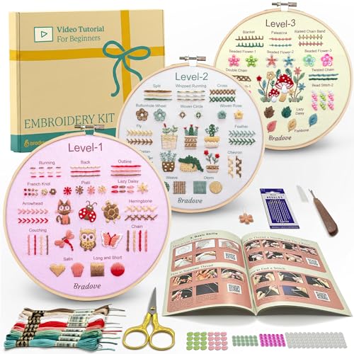 Bradove Beginner Embroidery Kit for Adults and Kids