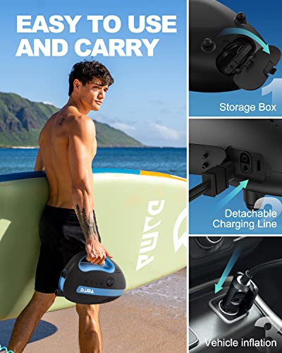 Dama 20 Psi Sup Pump Electric, New Version Paddle Board Pump, Fan Cooling System & Led Screen, Intelligent Dual Stage Inflation & Auto-Off, 12V Car Connector Small Air Pump For Inflatable Mattress #TOP4