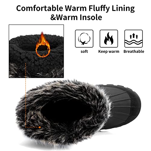 Greatonu Kids Snow Boots Waterproof Boys Girls Winter Boots Mid Calf Insulated Duck Boots3