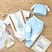 ODIMAME Baby Boy Easter Outfit My First Easter Gifts For Toddlers Boys Newborn Short Sleeve Romper + Long Pants + Hat 3Pcs Set Blue 3-6 Months 80cm