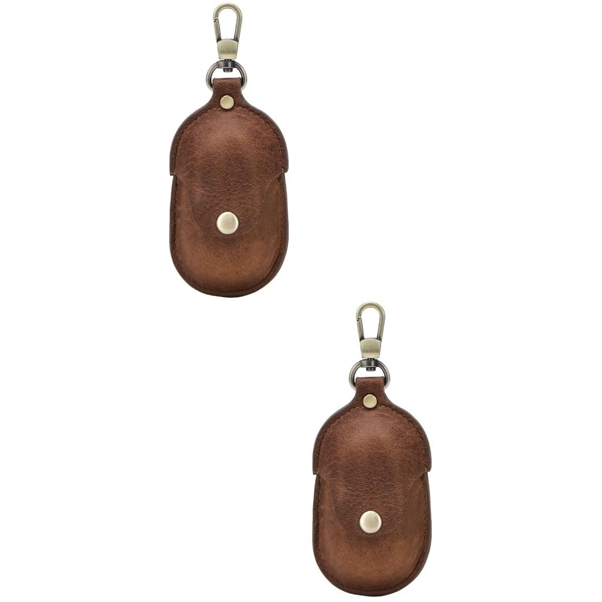 HEMOTON 2piezas Estuche De Cuero Genuino para Auriculares Inalámbricos Almacenamiento Portátil Protección y Diseño Elegante Marrón