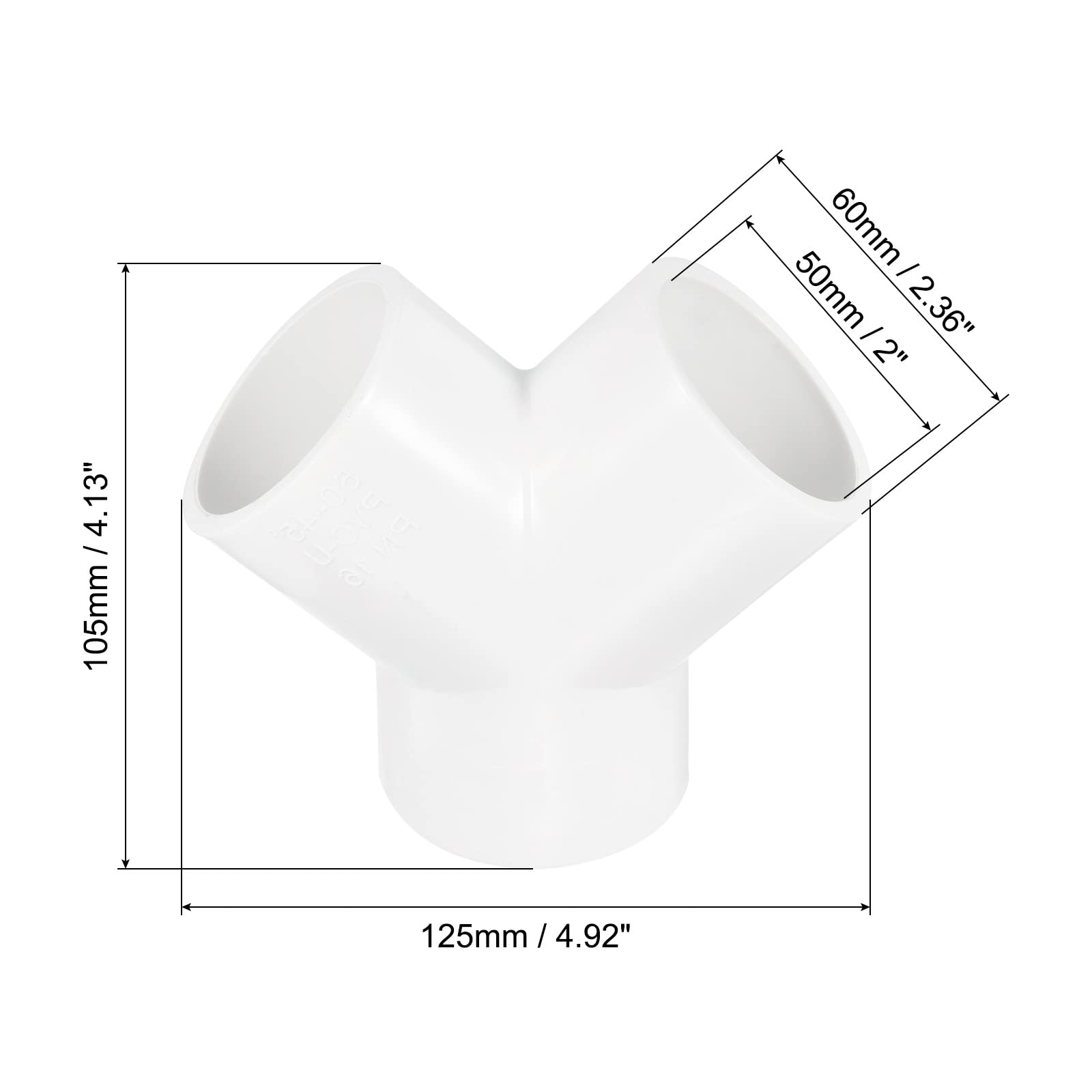 PATIKIL 3pz PVC Tubo Raccordi 2" 3 Vie Y Forma Acqua Tubi Giunto Connettori