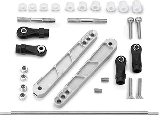 RCLions Alloy Metal Rear Sway Bar Anti-roll Set for 1/10th Rock Crawler Car Axial Wraith RR10/90048/90053,Yeti 90025 (Silver)