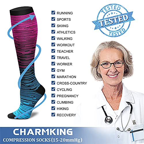 Image of Copper Compression Socks (3 Pairs), 15-20 mmhg is BEST Athletic & Medical for Men & Women, Running, Flight, Travel, Nurses - Boost Performance, Blood Circulation & Recovery