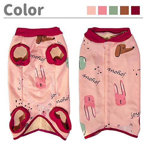 Image of Kukaster Puppy Recovery Suit - Winter Fleece Wound Protective Clothes, Warm Dog Vest, Windproof Spay Recovery Suit (RSS07-pink red-m)