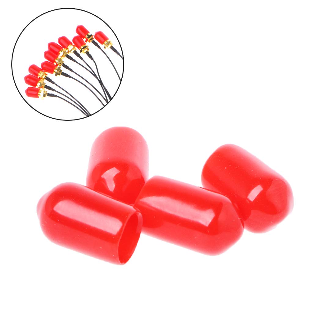 100 coperture protettive in gomma rosse da 6 mm per connettore SMA Adaptateur