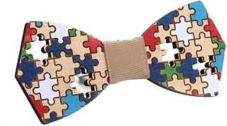 Natural Wood Bow Ties Colorful Handcrafted Wooden Bowtie Necktie Adjustable Bowties with Gift Box for Men