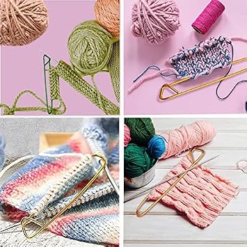 Stitch Holders for Knitting UK Accessories 12 Pcs - Aluminum, 3 Sizes | Securely Hold Live Stitches with 3 Color-Coded Sizes for Sweater Sleeves, Socks, Crochet, and Yarn Projects
