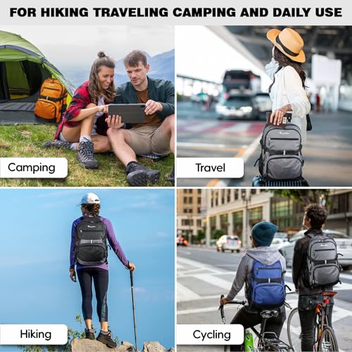 Seektop Lightweight Travel Backpack for Men Women, Multiple Pockets 40L Hiking Backpack Foldable Carry on Backpack for Outdoor Camping Sport Leisure - image 5