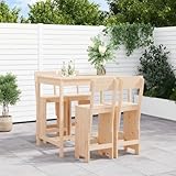 Bois massif et stabilité de haute qualité : cet ensemble de bar de jardin de 5 pièces en pin massif non traité offre une solution robuste et durable pour votre espace extérieur. La table de jardin mesure 121 x 82,5 x 110 cm et chaque tabouret de bar peut supporter jusqu'à 110 kg, idéal pour les tours conviviaux sur votre terrasse ou dans le jardin.