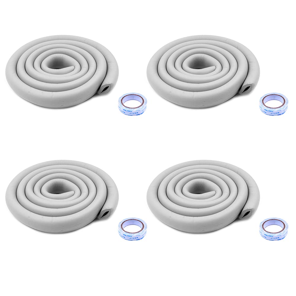 WANGCL 4 juegos de protectores para bebés, protectores de bordes de 2 m, protector suave y grueso, no tóxico, protector de esquina para bebé, niños y niños (gris)