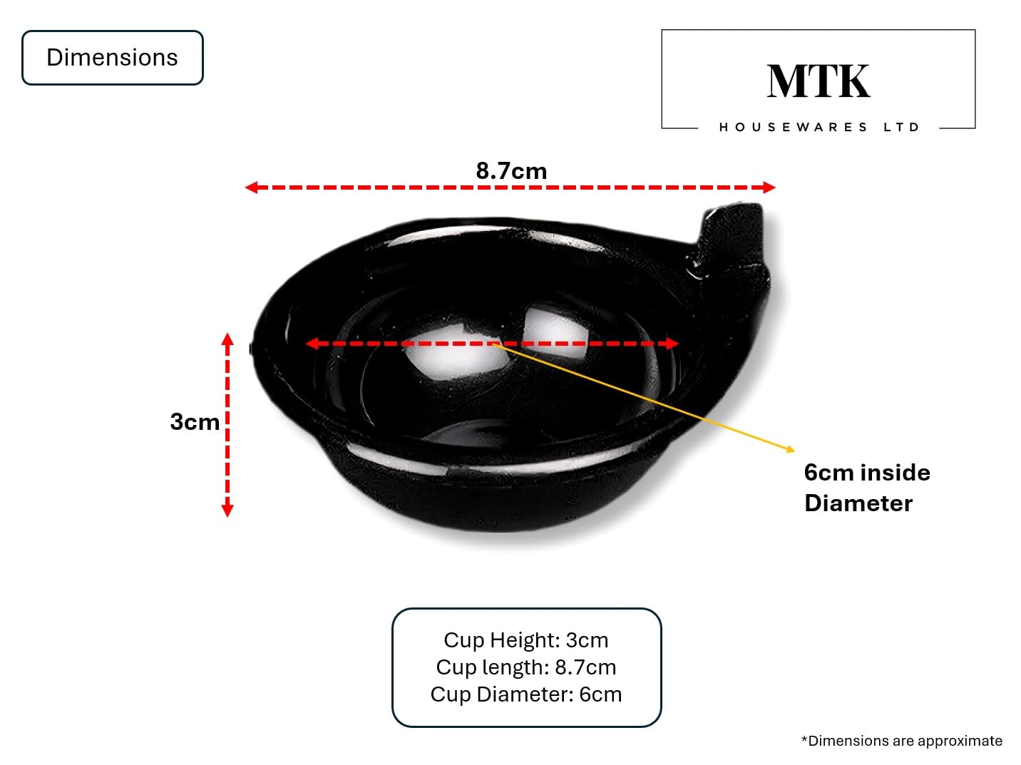 Replacement Egg Poacher Cups, Black Plastic, 2 Cup Set thumbnail 2