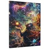 Toile murale abstraite représentant une femme céleste   Impression sur toile colorée   Décoration d'intérieur pour salon, chambre à coucher, méditation, sans cadre   30,5 x 40,6 cm