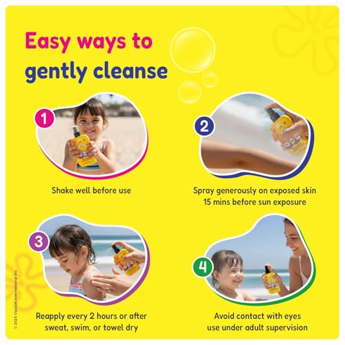 Image of Sunscreen SPF30+ Face & Body Spray for Kids 3-12 Years | UV Shield & Frizz Control with Blueberry & Cranberry | Non-Greasy | 100ml