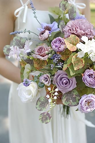 Rongflower BF005 Artificial Greenery Stems Purple Flowers Box Set thumb #1