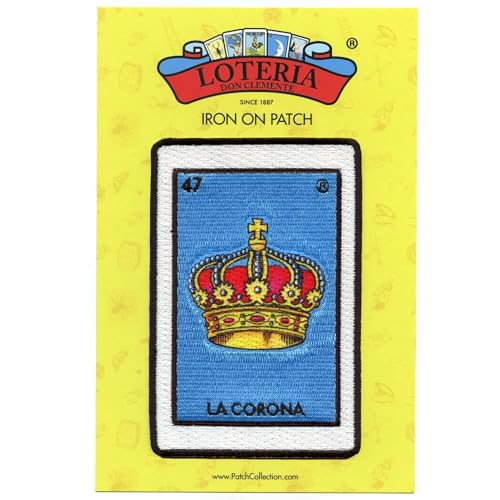 La Corona 47 Patch Crown Mexican Loteria Card Sublimated Embroidery Iron On