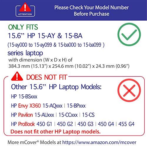 Mcover Case Compatible For 2016 ~ 2019 15.6" Hp 15-Ay000 15-Baxxx Series Notebook Pc Only (Not Fitting Any Other Hp Laptops) - Red #TOP5