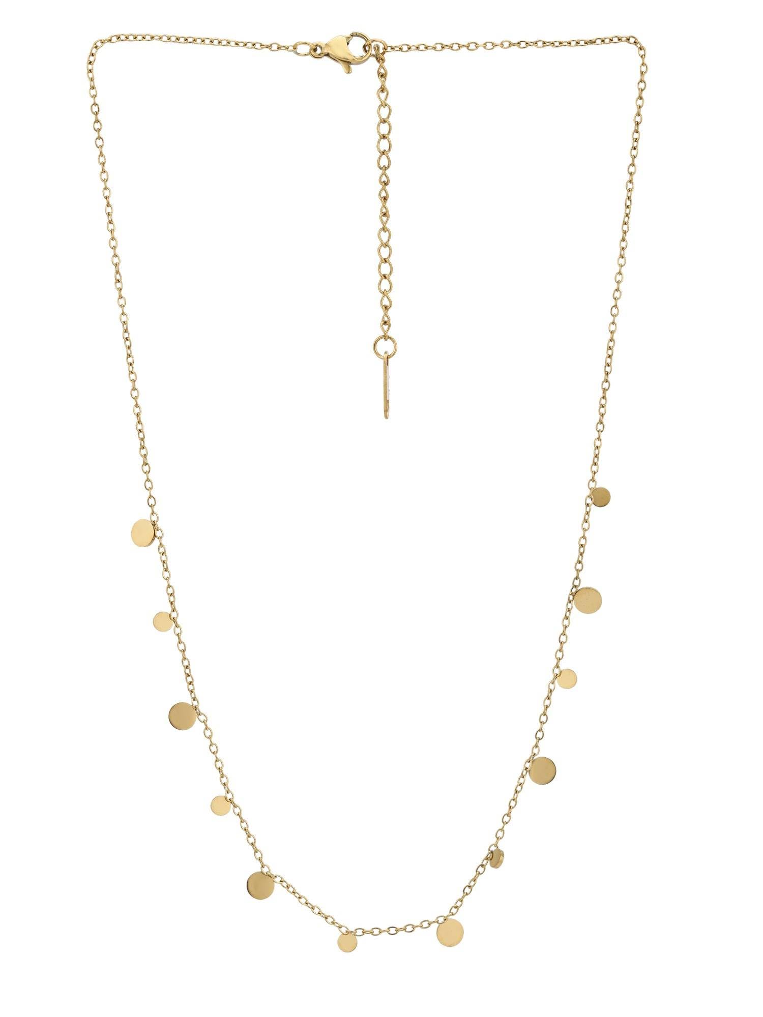 Dainty Gold Disc Charm Necklace for Women | Minimalist Coin Chain | Layered Everyday Jewelry | Lightweight Anti-Tarnish Stylish Necklace for Girls & Women-image-2
