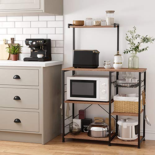 image for VASAGLE ALINRU Baker’s Rack with Shelves, Kitchen Shelf with Wire Ba