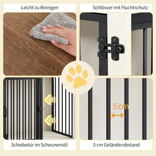 Hzuaneri Hundekäfig Möbel, 69 cm Hundebox, 2 Türen, Moderne Hundekäfig Indoor für kleine/mittlere/große Hunde, Beistelltisch, Hundebox für Zuhause 69 × 49 × 64,5 cm, Weiß Braun DFC84314B